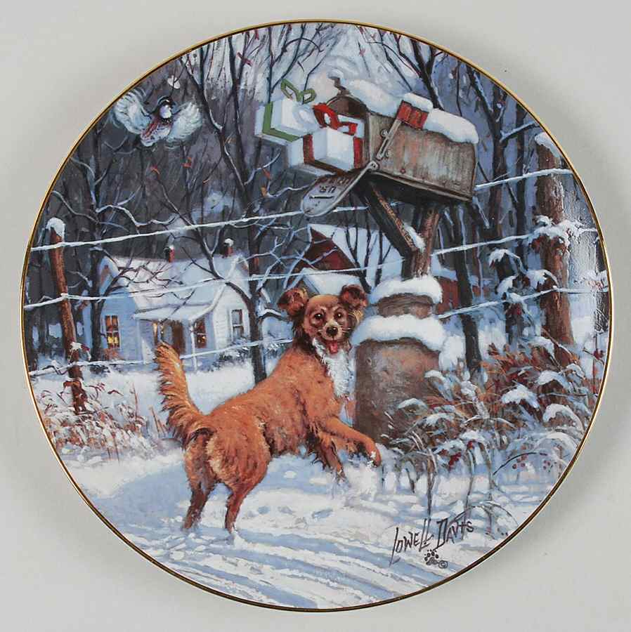 Lowell Davis Country Christmas Hooker At Mailbox With Present - No Box by Schmid-1
