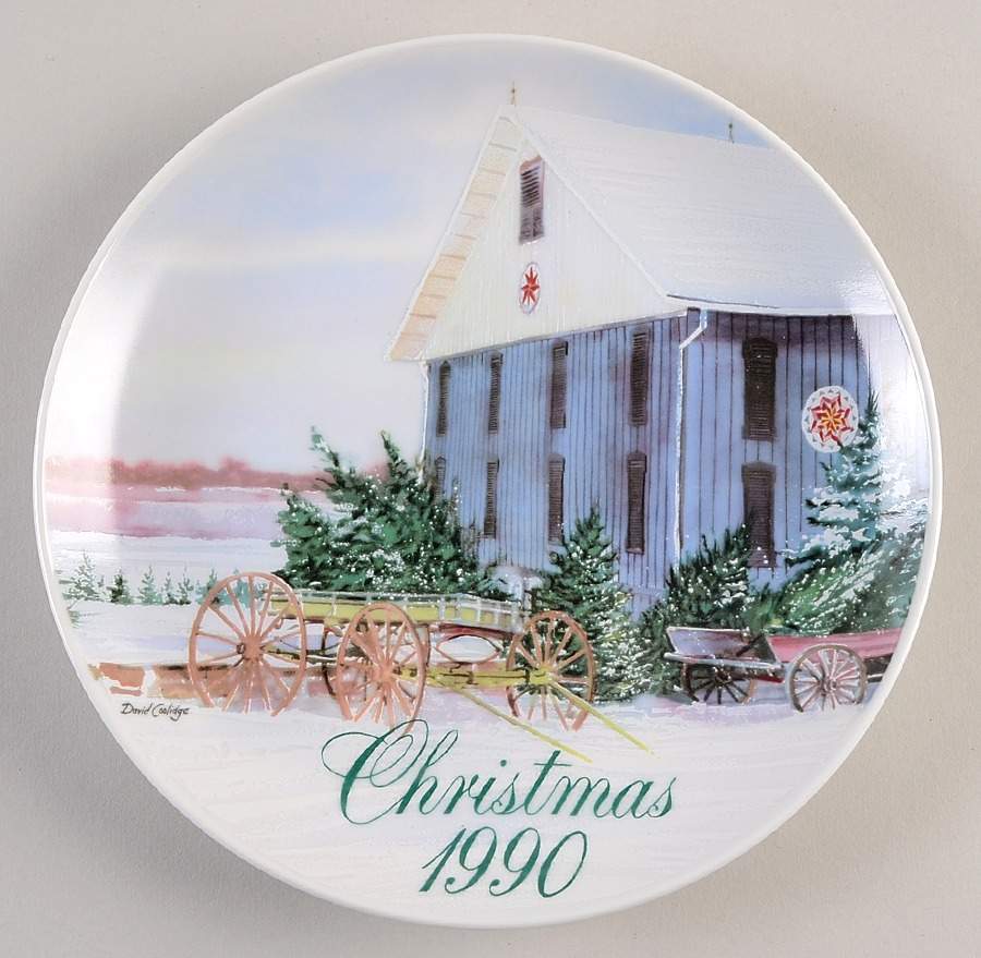 Smuckers Christmas Plates 1990-Christmas Plate - No Box by Smuckers-1