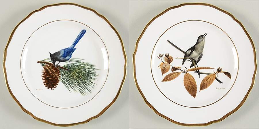 American Songbird Series Eastern Mockingbird & Steller's Jay - Boxed by Spode-1
