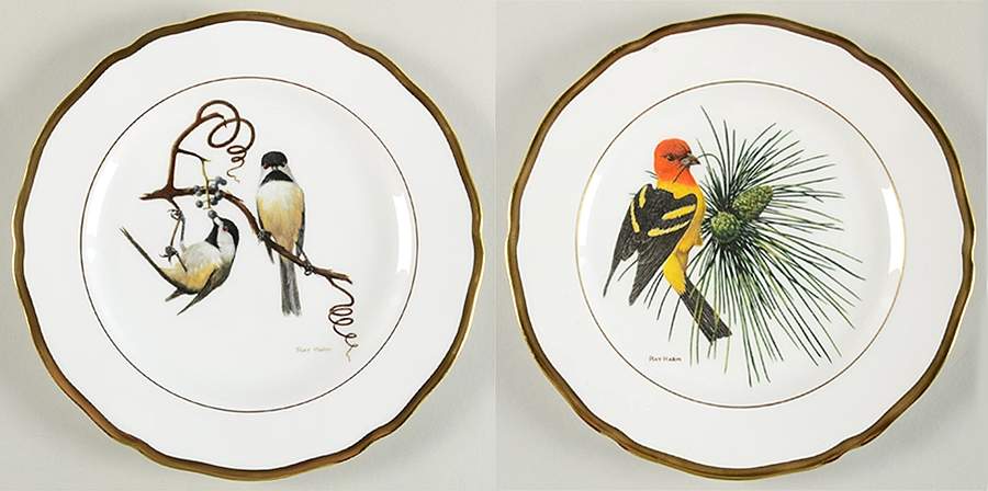 American Songbird Series Carolina Chickadee & Western Tanger - Boxed by Spode-1