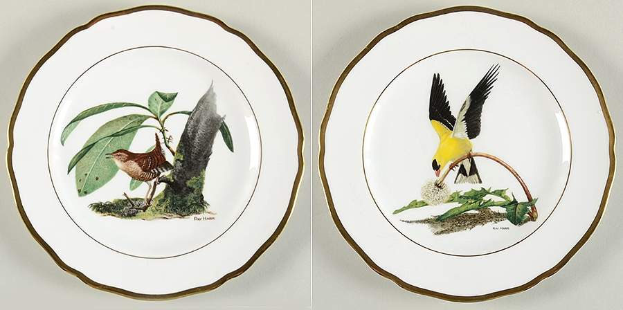 American Songbird Series Winter Wren & American Goldfinch - Boxed by Spode-1