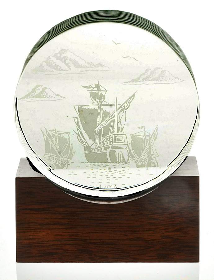 Steuben Figurines & Giftware Voyage Of Columbus-Sailing Ships - Nb704, No Box by Steuben-1