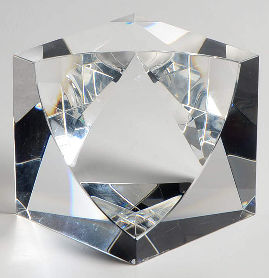 Steuben Figurines & Giftware Pyramid Block Paperweight - Boxed by Steuben-1