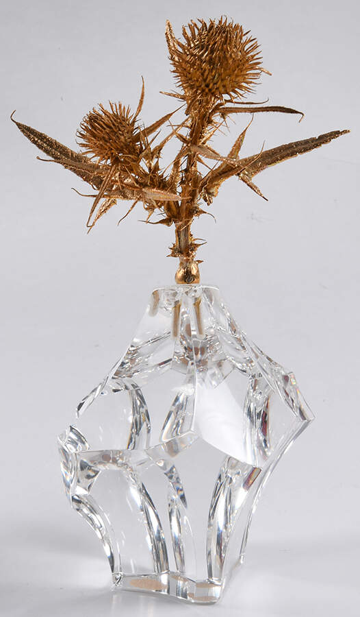 Steuben Figurines & Giftware Thistle Rock-18k Gold Thistle - With Box Bx343 by Steuben-1