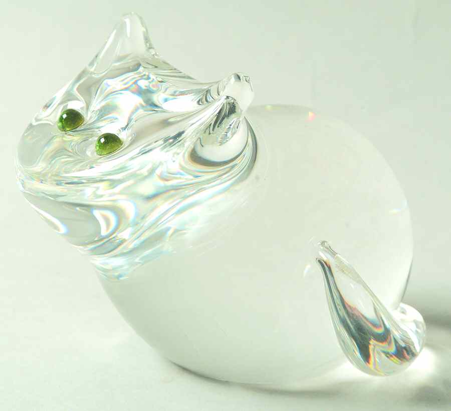 Steuben Figurines & Giftware Cat With Green Eyes - No Box by Steuben-1