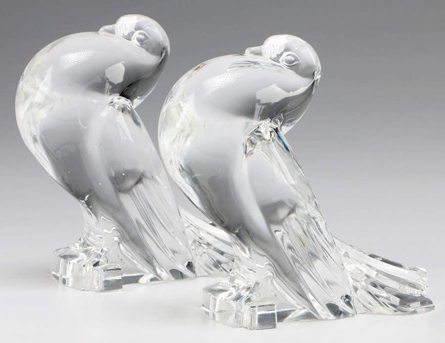Steuben Figurines & Giftware Pouter Pigeon (Pair) - No Box by Steuben-1