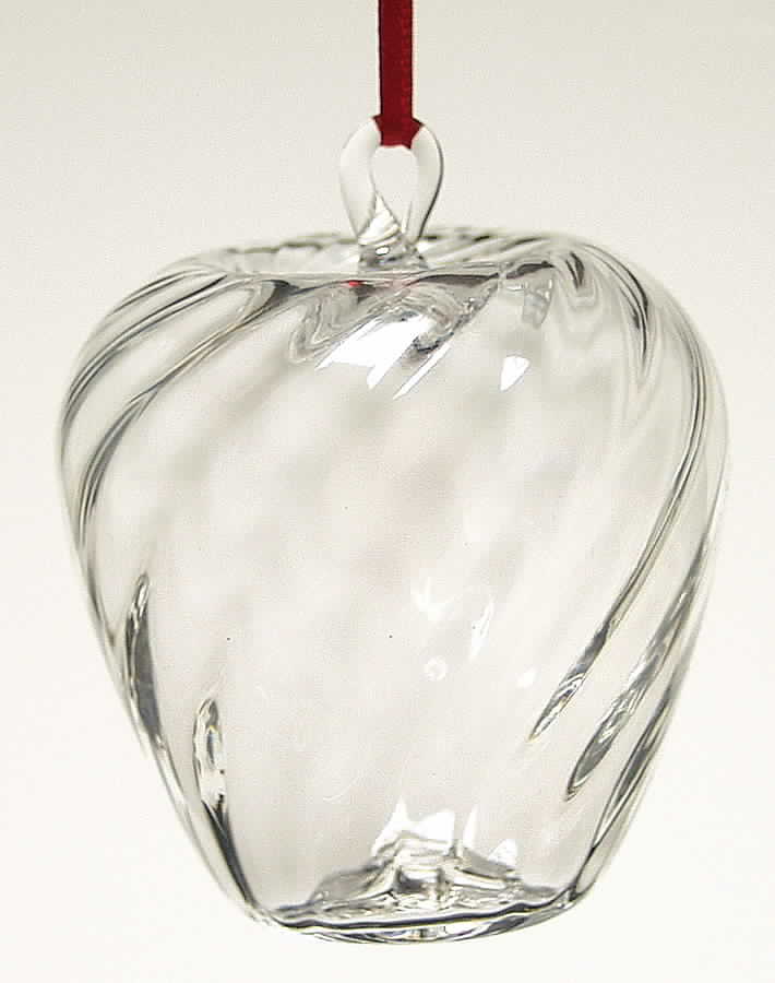 Crystal Christmas Ornaments Holiday Apple - Boxed by Steuben-1