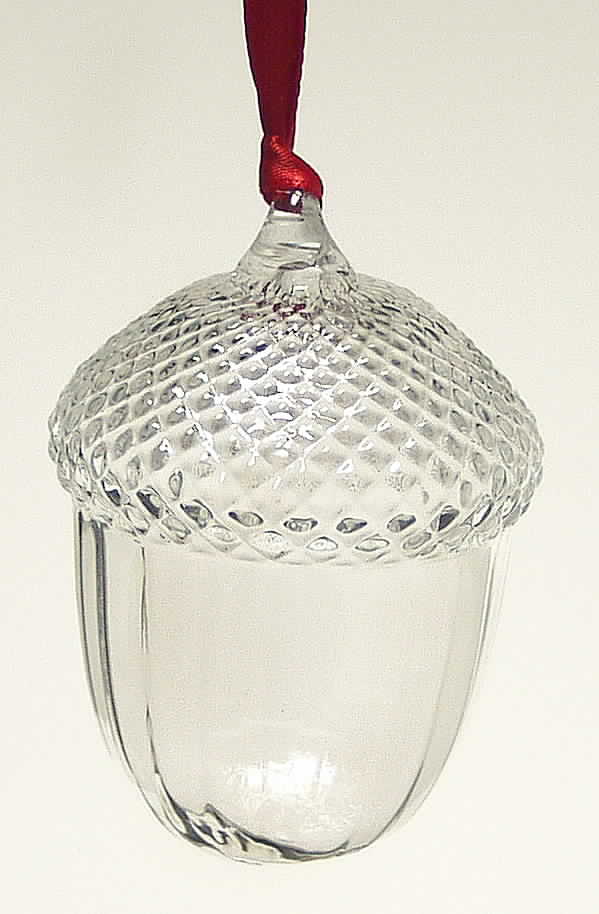 Crystal Christmas Ornaments Acorn - Boxed by Steuben-1