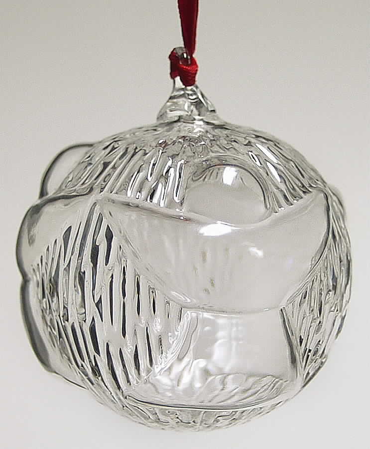 Crystal Christmas Ornaments Peace On Earth-Angels On Ball - Boxed by Steuben-1