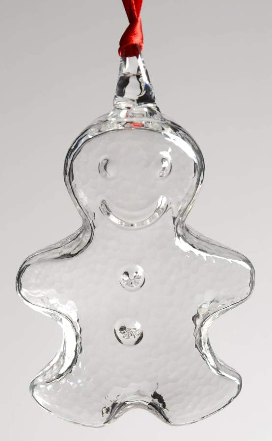 Crystal Christmas Ornaments Gingerbread Man - Boxed by Steuben-1