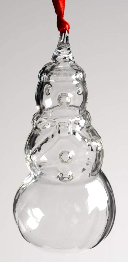 Crystal Christmas Ornaments Snowman - Boxed by Steuben-1