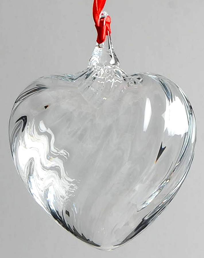 Crystal Christmas Ornaments Heart - Boxed by Steuben-1