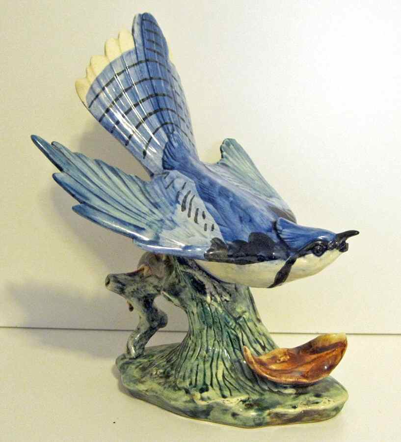 Stangl Birds Flying Blue Jay With Leaf - No Box by Stangl-1