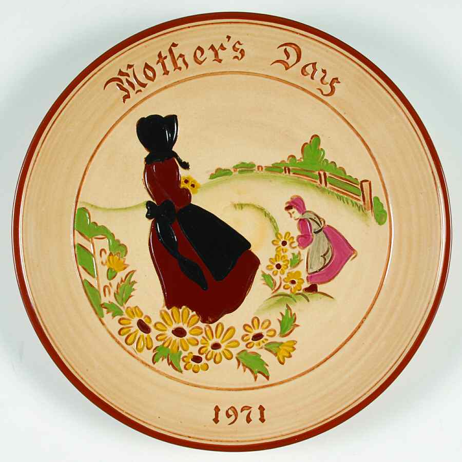 Mothers Day Plate, Glen View Pottery, Germany Amish Mother And Daughter - No Box by Stumar-Germany-1