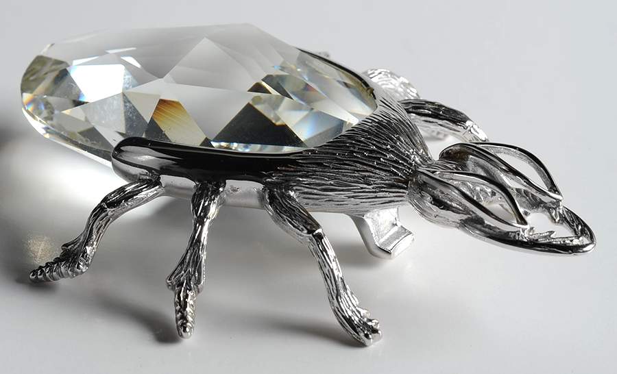 Swarovski Crystal Giftware Beetle Bottle Opener-Silver-Var 2 - Boxed by Swarovski-1