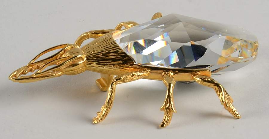 Swarovski Crystal Giftware Beetle Opener-Gold-Var 1 - Boxed by Swarovski-1