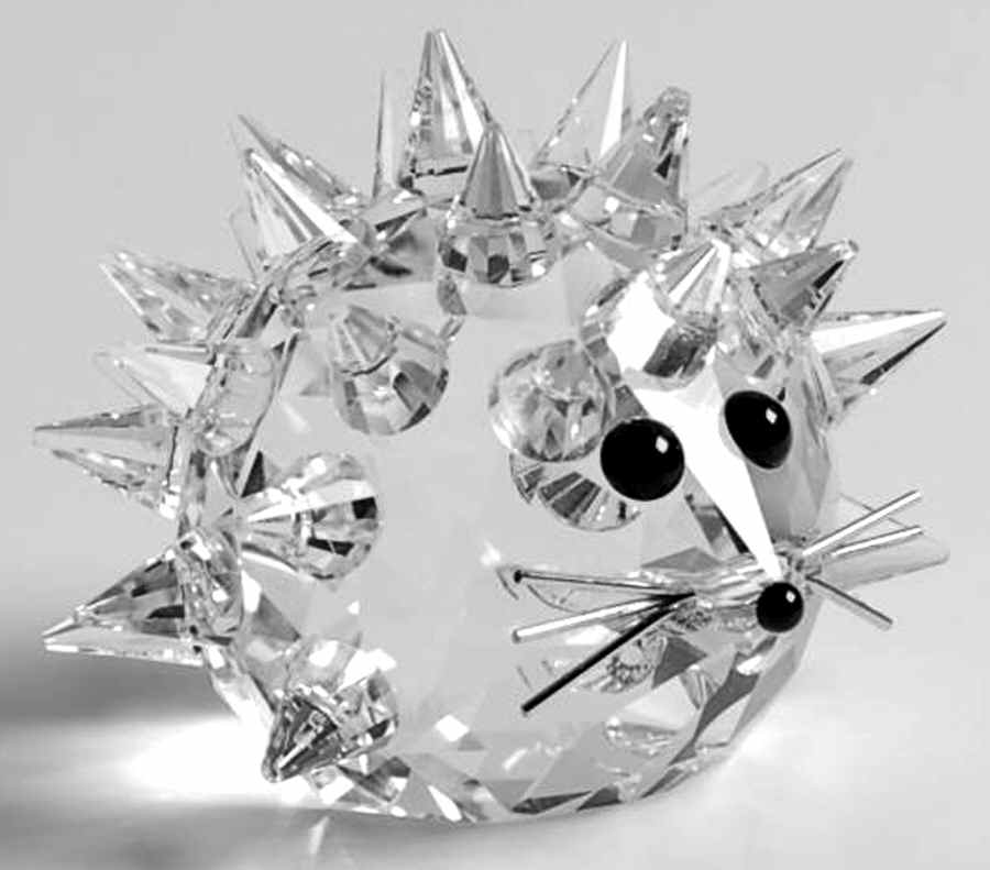 In A Summer Meadow Hedgehog-Medium-Rounded Eyes - Boxed by Swarovski-1
