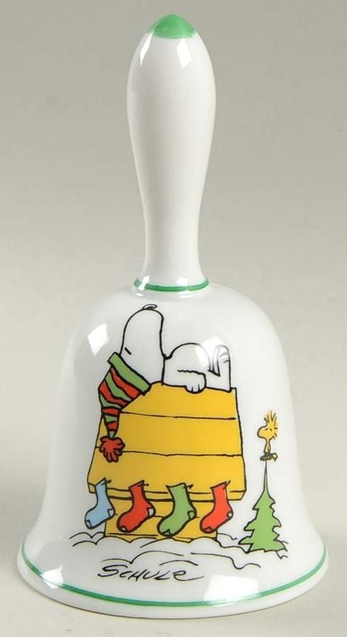 Peanuts Christmas Bell Stockings On Doghouse - No Box by Schmid-1