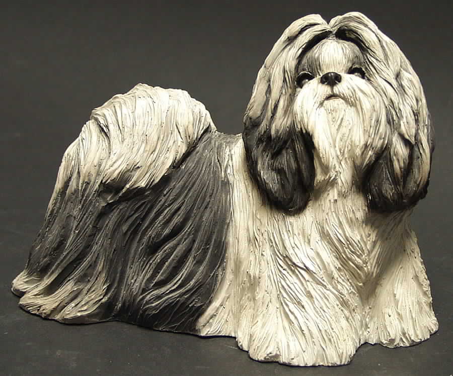Dogs Shih Tzu Black & White - Boxed by Sandicast Sculpture-1