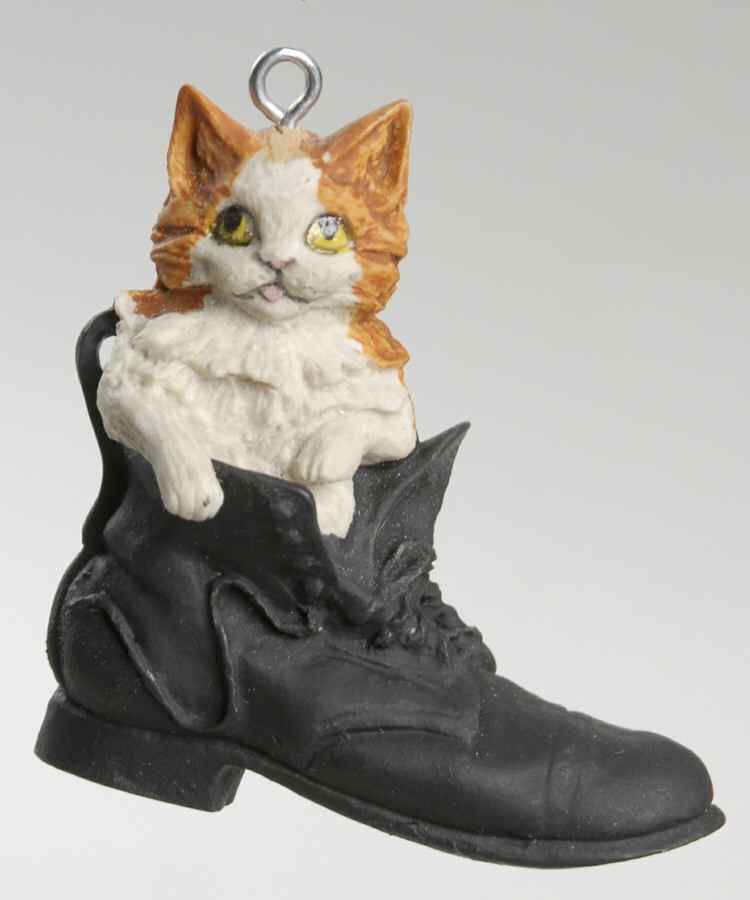 Country Christmas Cat In Boot - No Box by Schmid-1