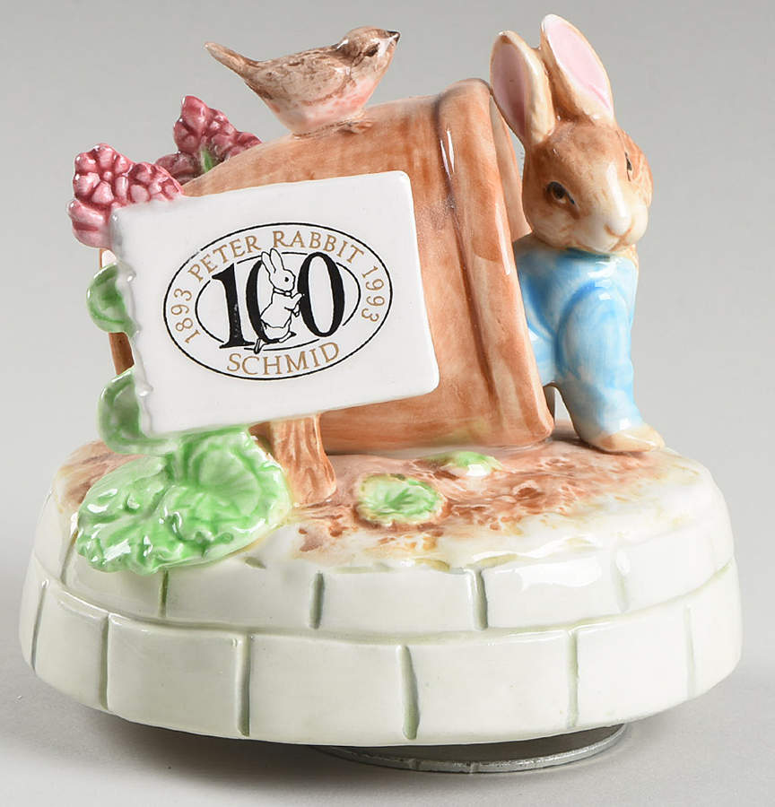 Beatrix Potter-Music Box Peter Rabbit-Celebrating 100 Years - With Box by Schmid-1