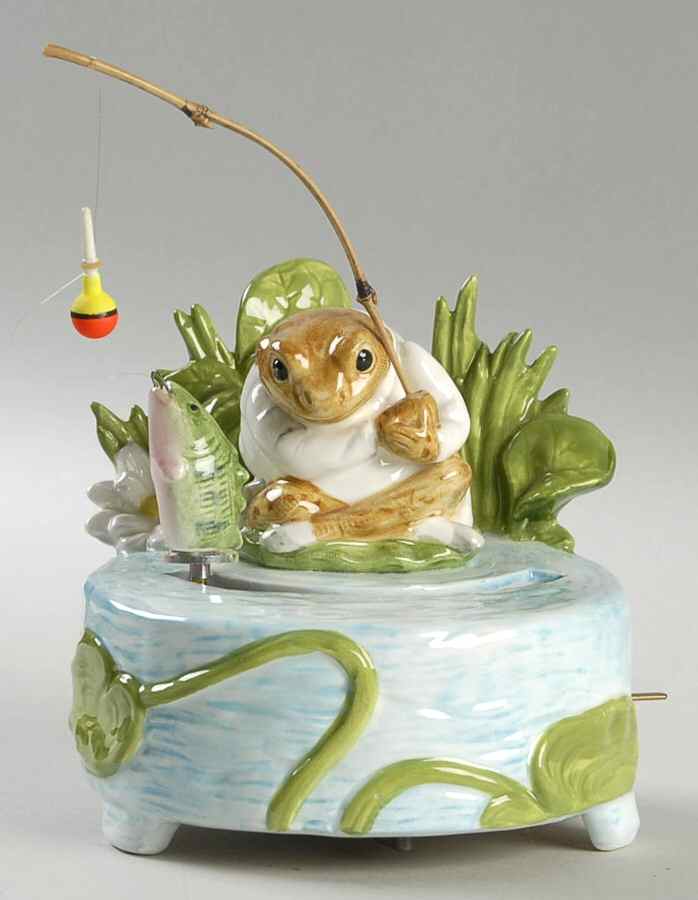 Beatrix Potter-Music Box Jeremy Fisher-Down By The Old Mill Strea - Boxed by Schmid-1