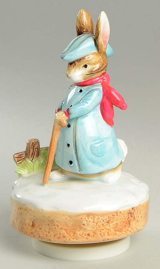 Beatrix Potter-Music Box Gentleman In Snow - No Box by Schmid-1