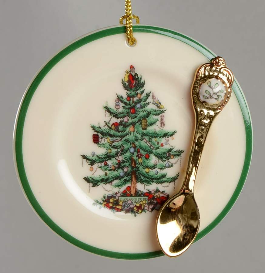 Miniature Ornament Dinner Plate & Spoon - No Box by Spode-1