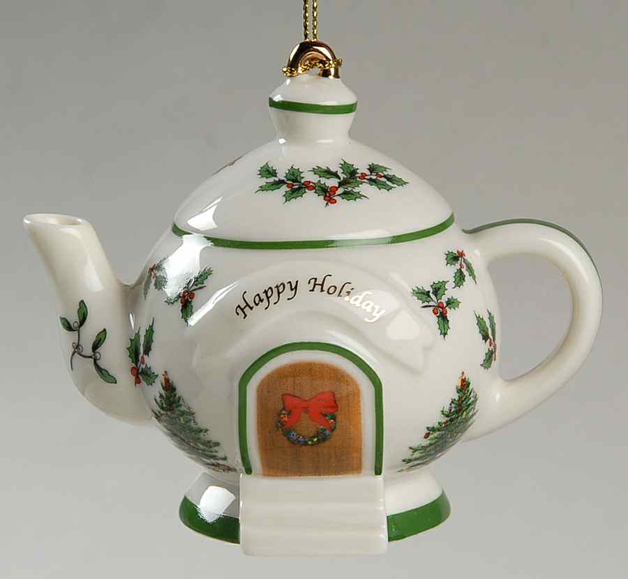 Christmas Tree Ornaments Teapot House - No Box by Spode-1