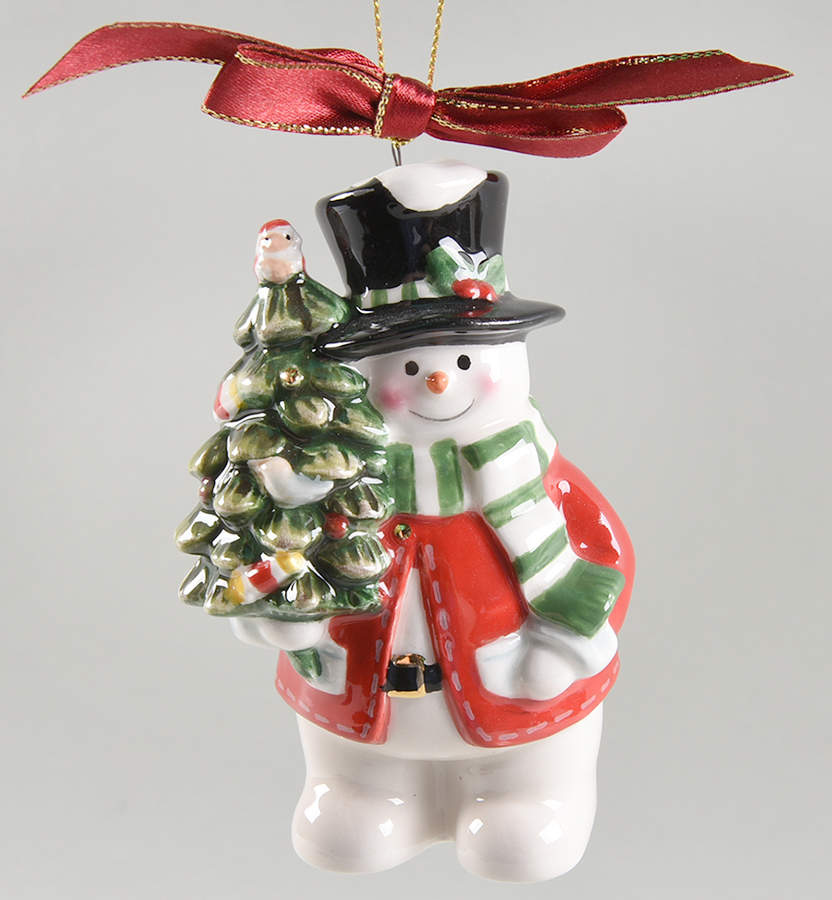 Christmas Tree Ornaments Snowman With Tree - Boxed by Spode-1