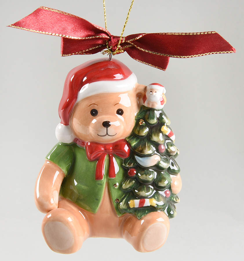 Christmas Tree Ornaments Christmas Bear With Tree - Boxed by Spode-1