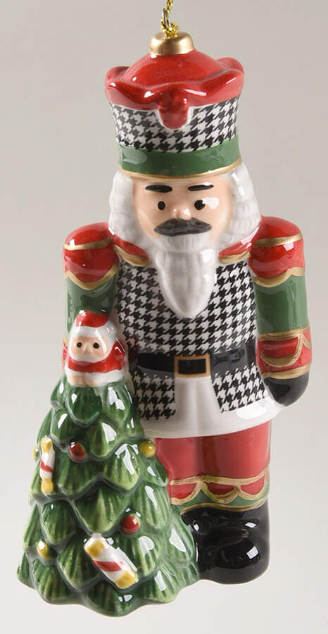 Christmas Tree Ornaments Houndstooth Nutcracker - Boxed by Spode-1