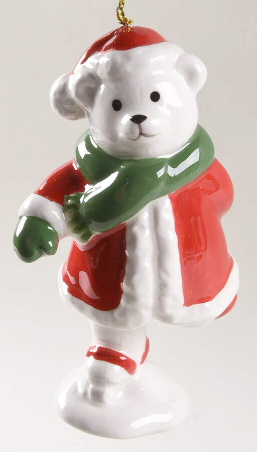 Christmas Tree Ornaments Skating Teddy Bear - Boxed by Spode-1