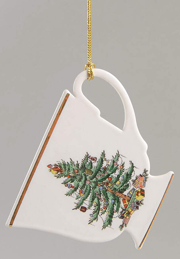 Christmas Tree Ornaments Tea Cup - Flat - Boxed by Spode-1