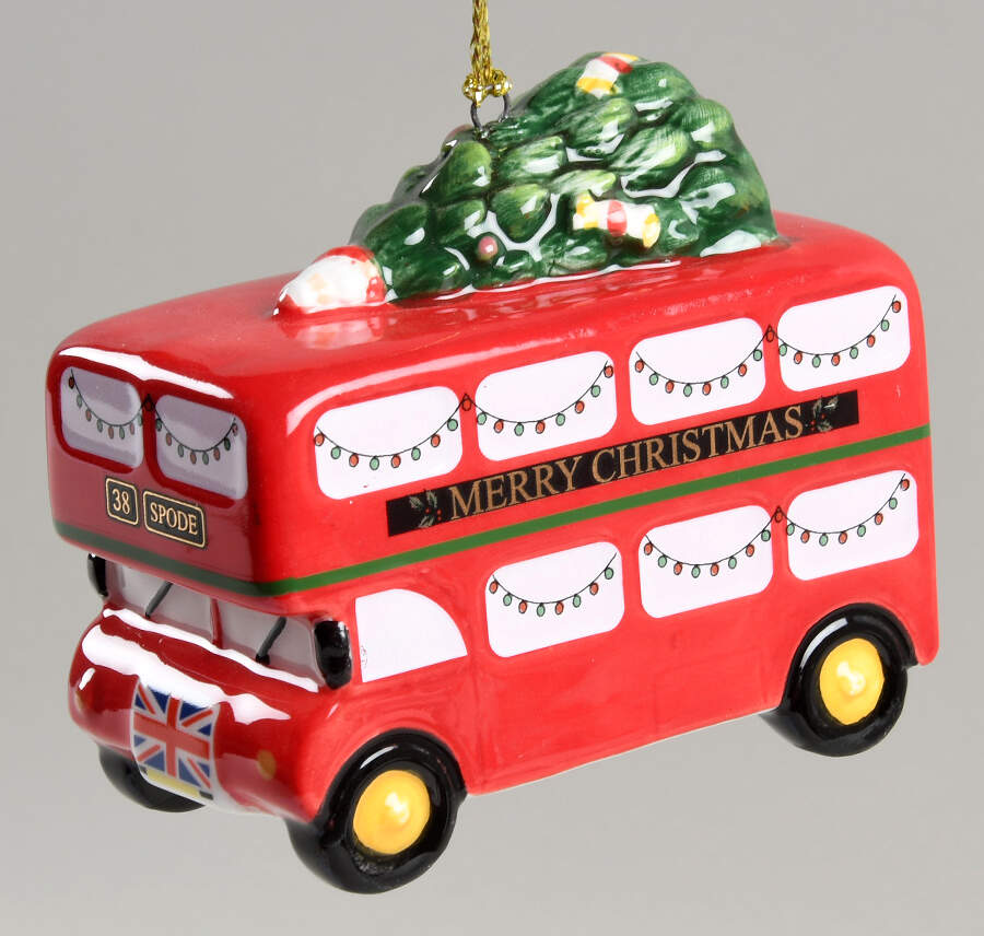 Christmas Tree Ornaments Double Decker Bus - Boxed by Spode-1