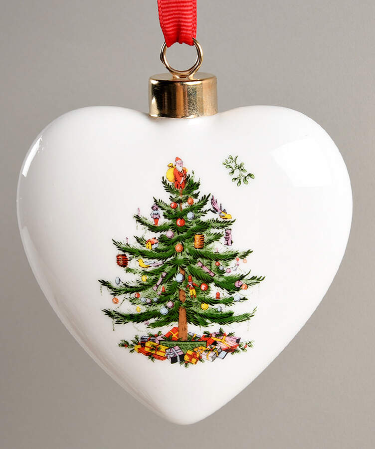 Christmas Tree Ornaments Tree Puffed Heart - Boxed by Spode-1