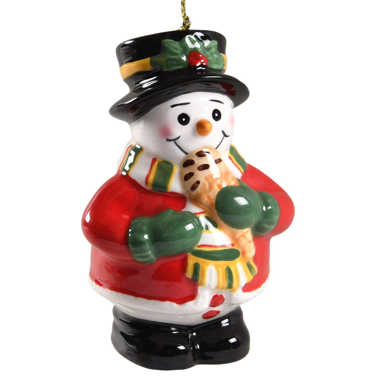 Christmas Tree Ornaments Snowman Eating Ice Cream - Boxed by Spode-1