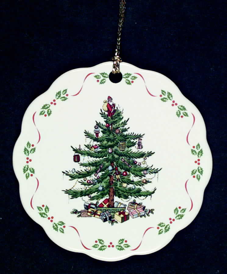 Christmas Tree Ornaments Scalloped Edge Flat - No Box by Spode-1