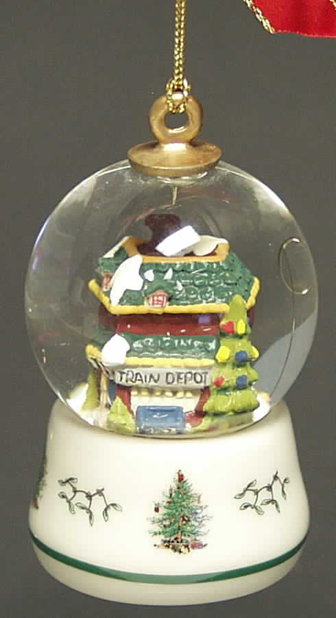 Christmas Tree Ornaments Train Station Snowglobe - Boxed by Spode-1