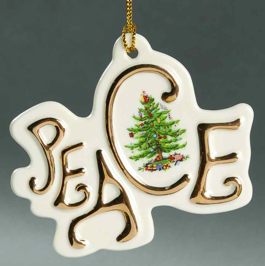 Christmas Tree Ornaments Peace Disk - Boxed by Spode-1