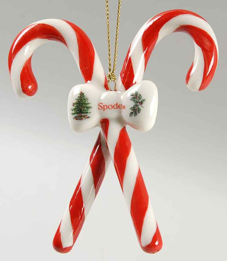 Christmas Tree Ornaments Candy Canes Crossed - Boxed by Spode-1