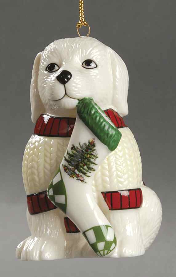 Christmas Tree - Puppies Puppy Holding Stocking - Boxed by Spode-1