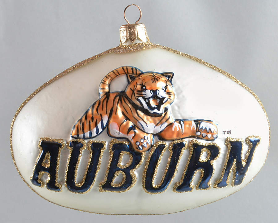 Glasscot Ornaments Auburn Tigers-Disk - Boxed by Slavic Treasures-1