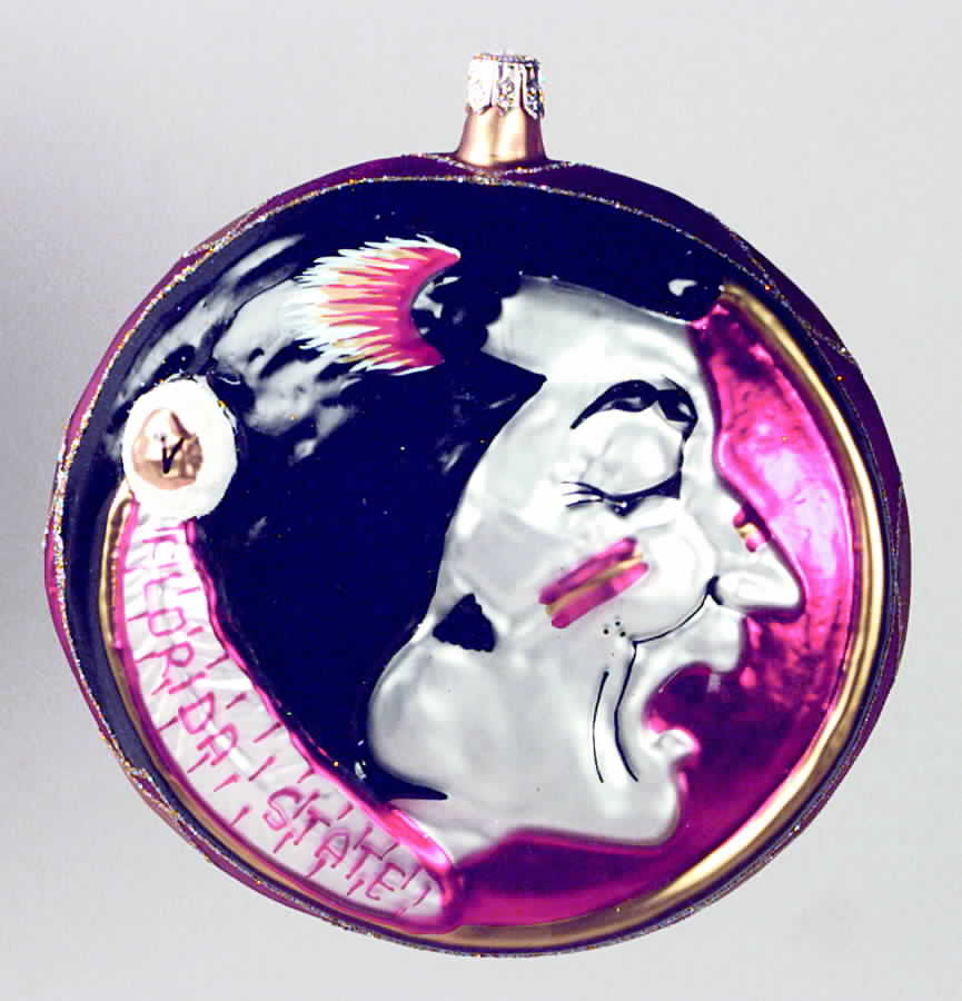 Glasscot Ornaments Florida State Seminoles-Logo Disk - Boxed by Slavic Treasures-1