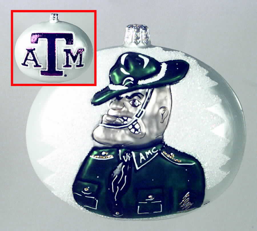 Glasscot Ornaments Texas A&M Aggies-Logo Disk - Boxed by Slavic Treasures-1