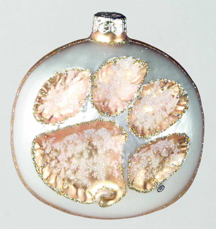 Glasscot Ornaments Clemson Tigers-Paw Disk - No Box by Slavic Treasures-1