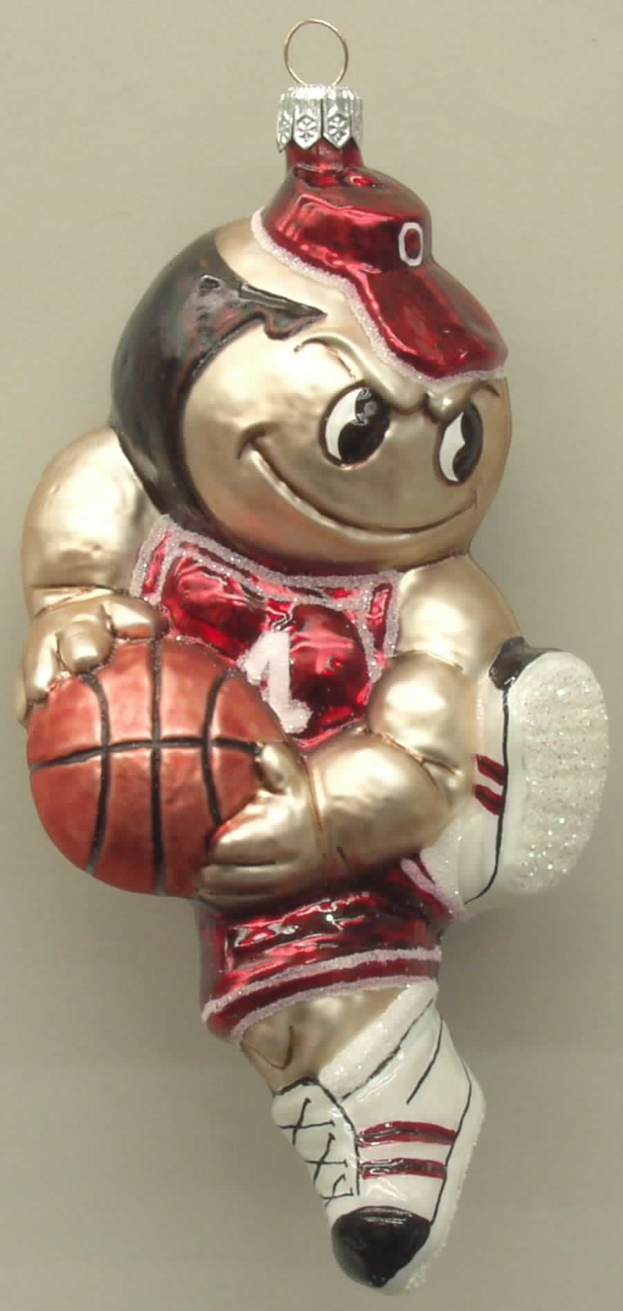 Glasscot Ornaments Ohio State Buckeyes- Basketball - Boxed by Slavic Treasures-1