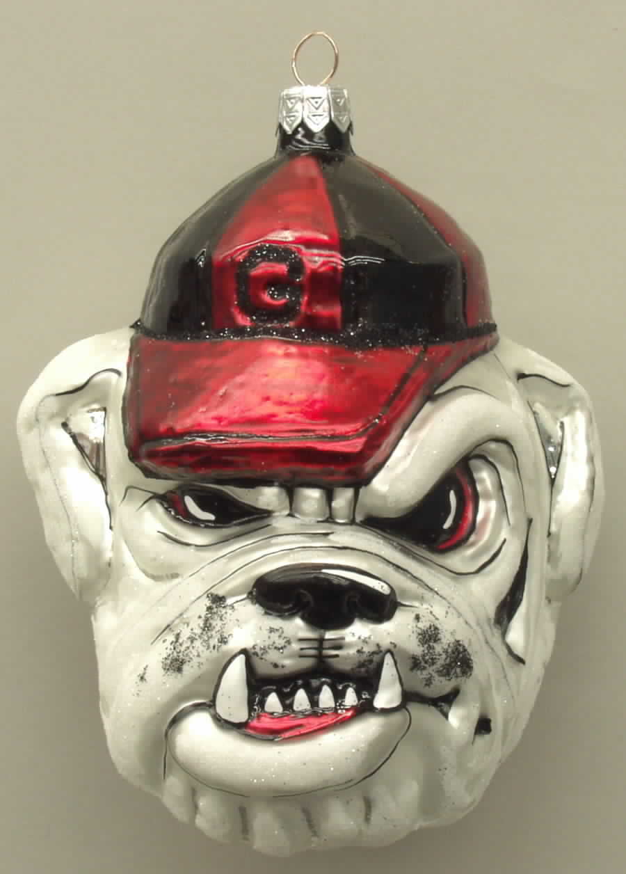 Glasscot Ornaments Georgia Bulldogs-Head #2 - Boxed by Slavic Treasures-1