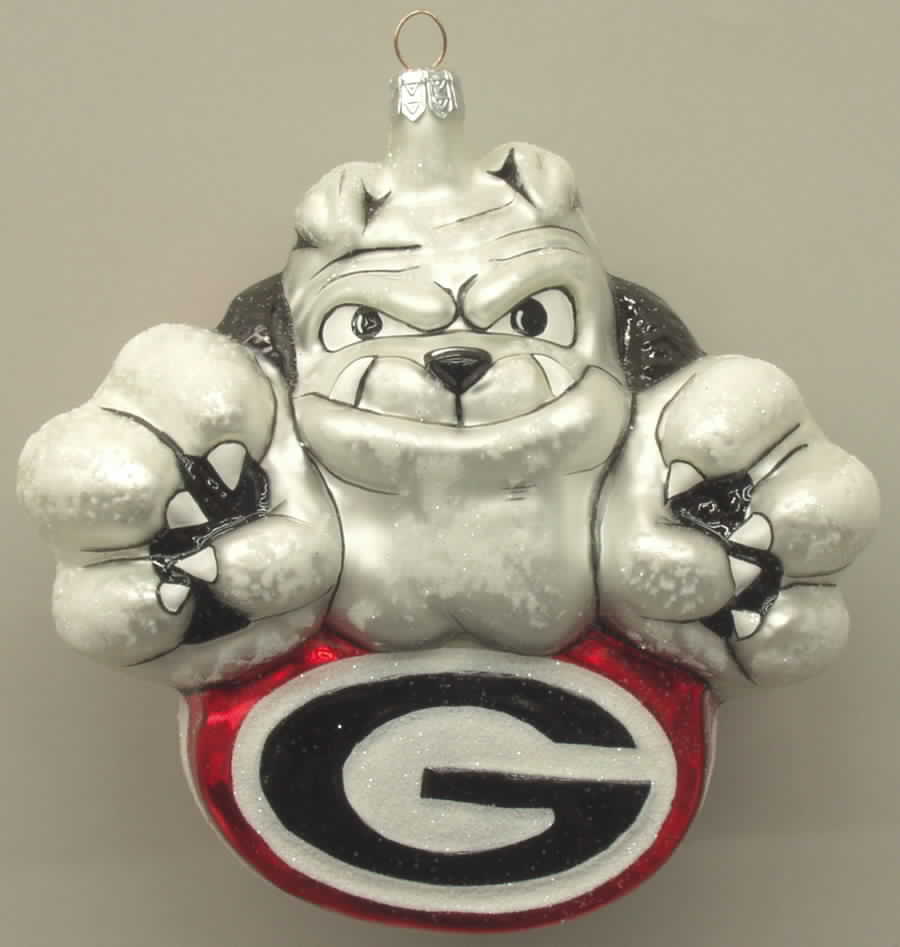 Glasscot Ornaments Georgia Bulldogs-Figure/Logo - Boxed by Slavic Treasures-1