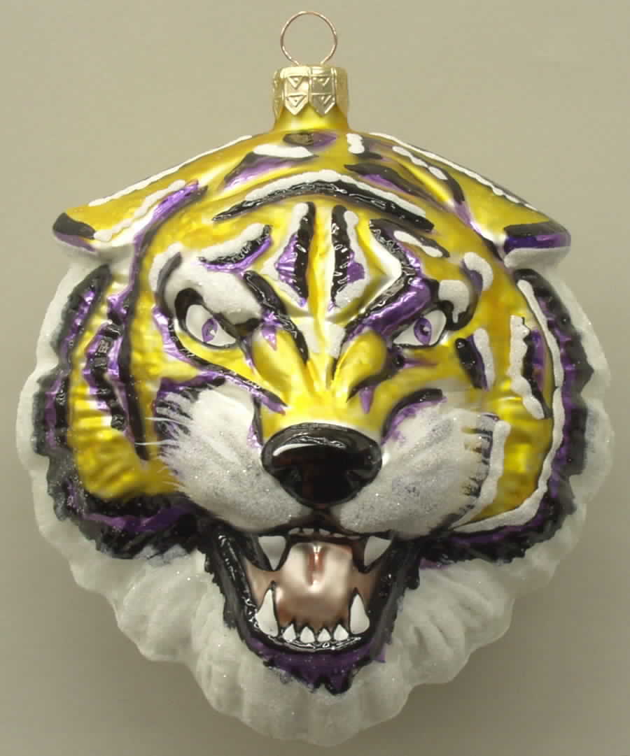 Glasscot Ornaments Louisiana State Tigers-Head/Logo - Boxed by Slavic Treasures-1